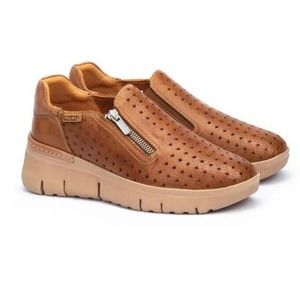 Pikolinos Brown Leather Sneakers With Side Zip Shock Comfort Sole Size 38 Boho